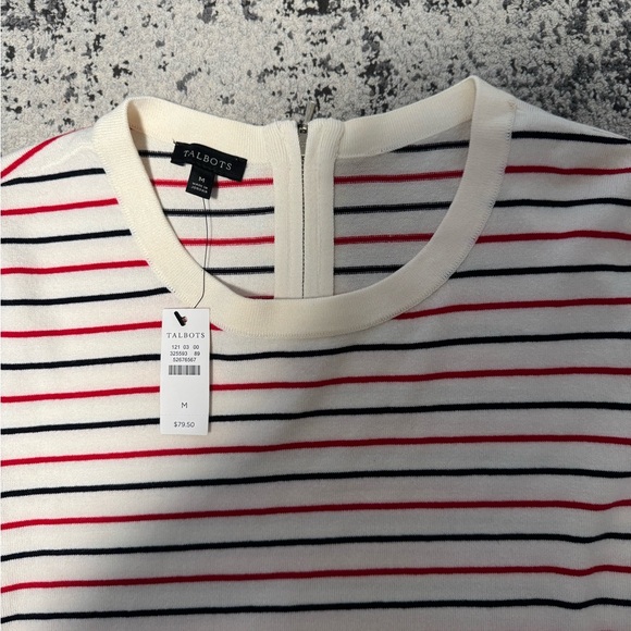 Talbots Red and Black Striped Sweater - Picture 2 of 2